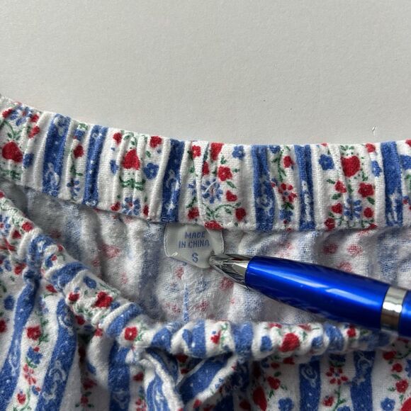 Lanz Of Salzburg Womens Size S Blue Tyrolean Flannel Pajama Set 2 Piece - Picture 13 of 16